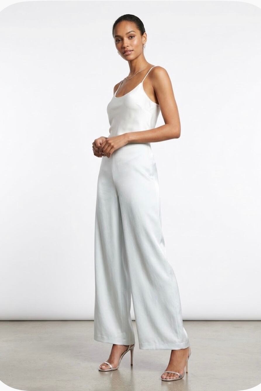 Catherine Regehr Gaudi Silk Pull on Palazzo Pant in Mint 18